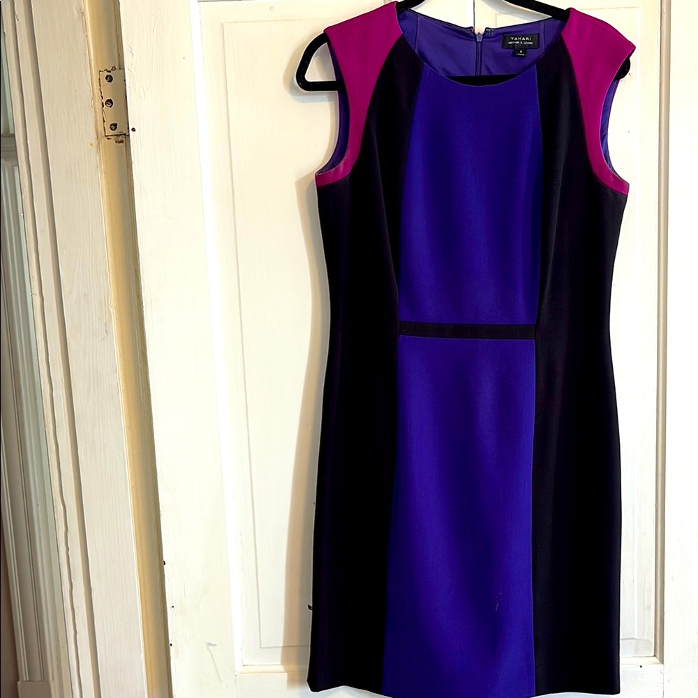 Colorblock Sleeveless Tahari Dress
